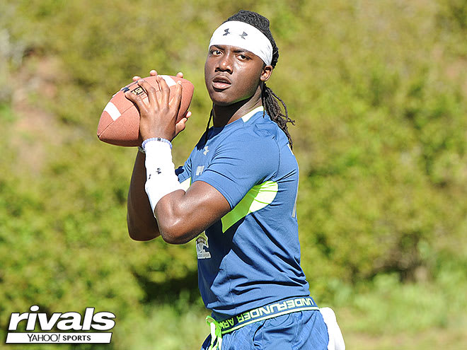 Emory Jones was one of two quarterbacks on visits this weekend.