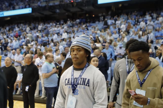 Class of 2024 running backs Davion Gause and Antony Carrie on their unoffical visit to Chapel Hill in March