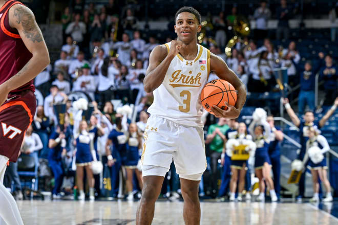 Markus Burton broke Notre Dame men's basketball freshman scoring record on Saturday. The record was held by Troy Murphy at 519. 