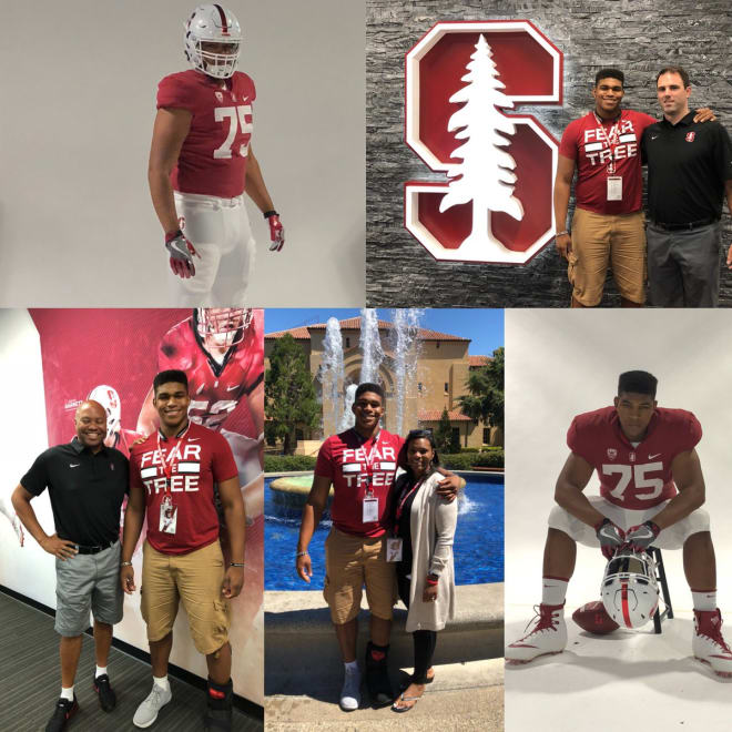 A collage of photos from Rouse's second visit to Stanford. 