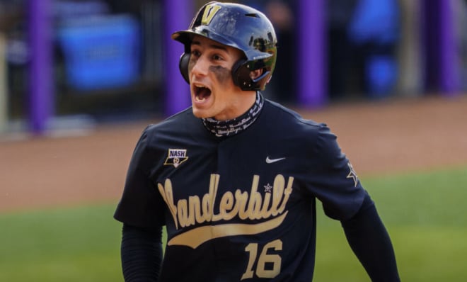 Vanderiblt's Jack Bulger hit the first pitch the Commodores saw this season for a home run.