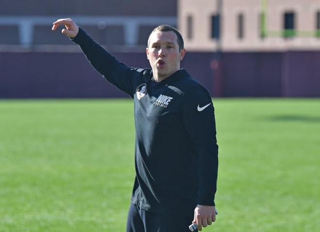 Offensive coordinator Kenny Dillingham brings plenty of passion to the FSU practice fields.