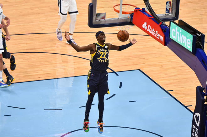 Former Michigan Wolverines basketball guard and current Indiana Pacer Caris LeVert scored 34 points in a win over the Memphis Grizzlies April 11.