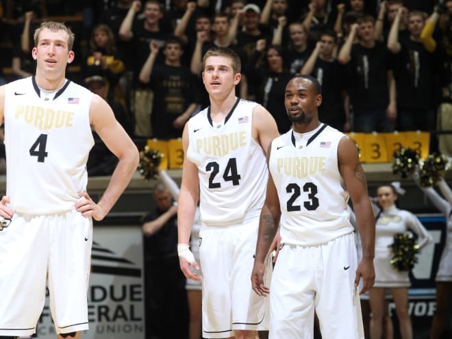 Lewis Jackson (23) is glad to have more former Purdue players on the 2021 Men of Mackey team. Jackson will be coached by Ryne Smith (24) and play alongside Rob Hummel. 