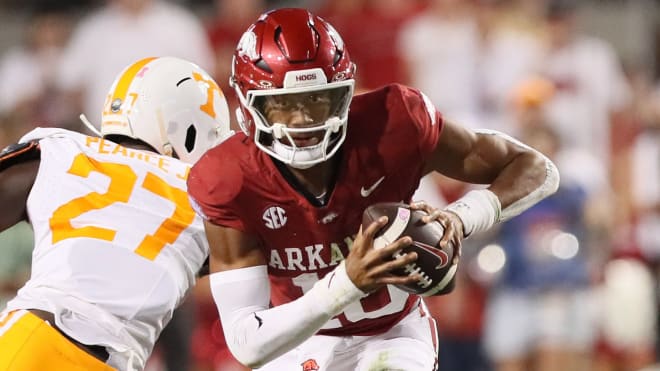 Sam Pittman Updates Injury Status For Arkansas Quarterback Taylen Green