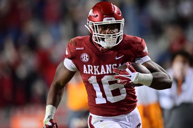 Treylon Burks will be a key player for the Razorbacks against Texas.