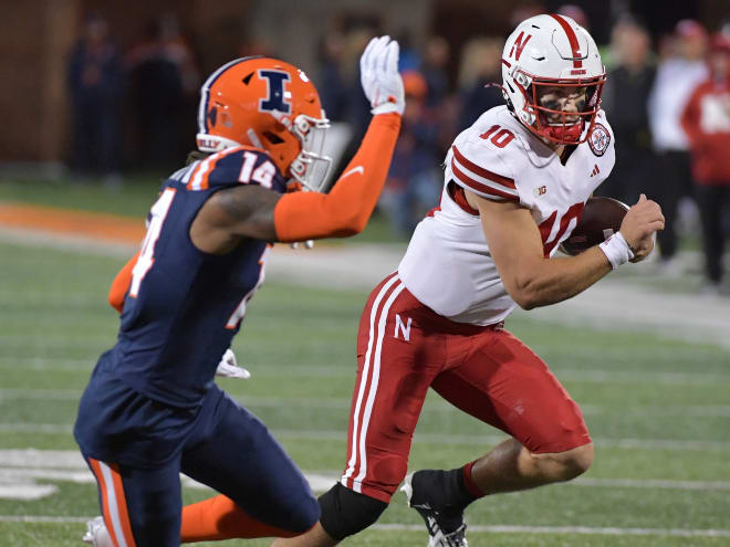 Nebraska football QB Heinrich Haarberg and the Huskers traveled to Champaign last year for a Friday night game