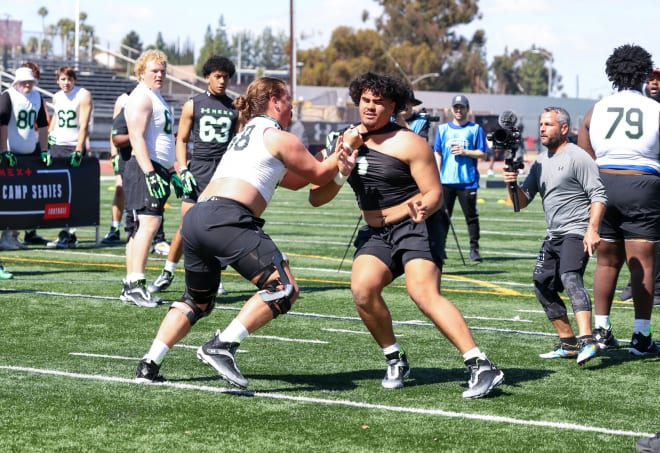 2023 offensive lineman Jason Steele performed well at the Under Armour camp in Orange County on Sunday just a day after visiting Cal.