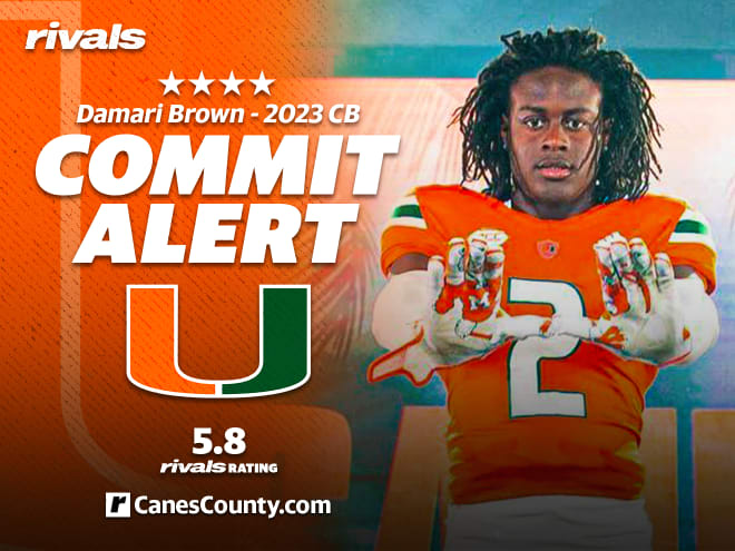 Florida four-star 2023 CB Damari Brown signs with Miami