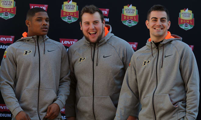 Five of Purdue's six captains, including offensive representatives Greg Phillips, Kirk Barron and David Blough, attended the pep rally. Senior Ja'Whaun Bentley was the only captain not to attend.