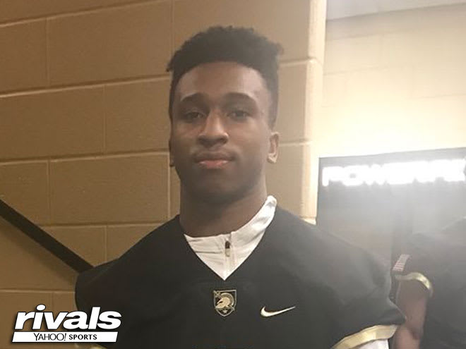 Running back prospect, Jelani Machen during Army Junior Day visit this past Saturday