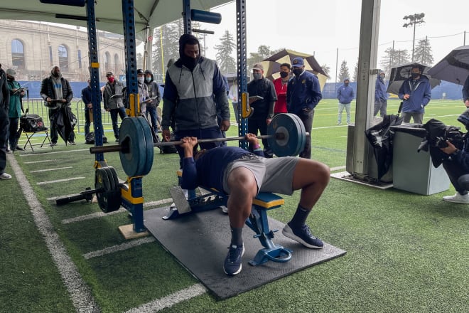 Johnson's 22 bench reps would have ranked him 5th among defensive lineman at the 2020 combine