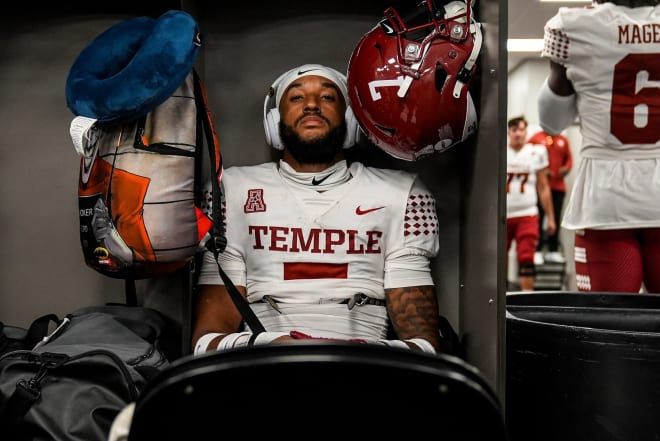 Jalen McMurray ahead of a game with Temple during the 2023 season.