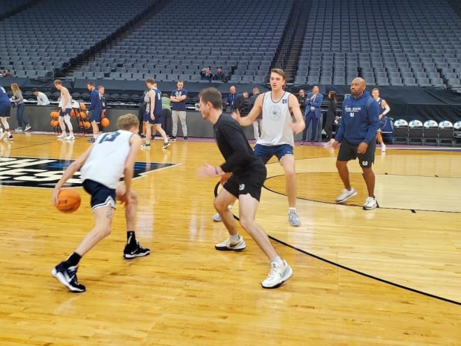 Utah State held practice at the Golden 1 Center Wednesday morning