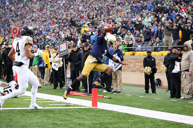 Crossing the goal line has become a familiar sight for quarterback Brandon Wimbush and the Notre Dame offense.