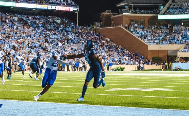 Brown didn't catch a pass versus Duke a year ago, but has 18 over his last two games. 