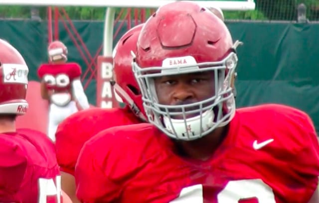 Isaiah Buggs goes through spring drills on Wednesday, April 12th 