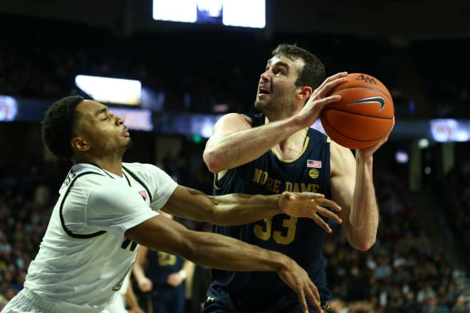 With 23 points, 14 rebounds and his 24th double-double Saturday, John Mooney was the lone Irish bright spot. 