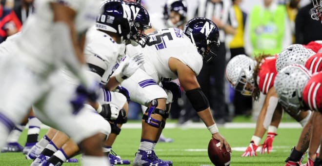 Jared Thomas played center at Northwestern from 2015-19.