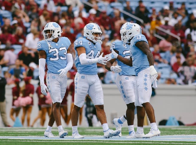 UNC linebacker Jeremiah Gemmel (44) says communication has been a problem at times this fall. 