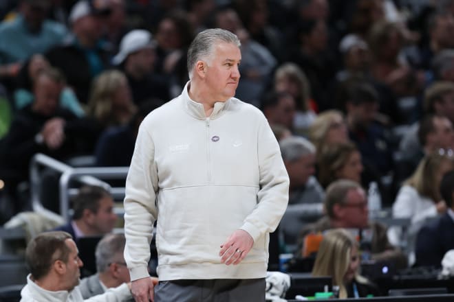 Mar 24, 2024; Indianapolis, IN, USA; Purdue Boilermakers head coach Matt Painter looks on during the first half against the Utah State Aggies at Gainbridge FieldHouse. Mandatory Credit: Trevor Ruszkowski-USA TODAY Sports © Trevor Ruszkowski-USA TODAY Sports