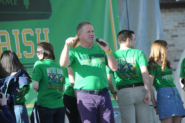 Brian Kelly and Notre Dame have been promoting a "Green Out" for the Sept. 1 opener versus Michigan.