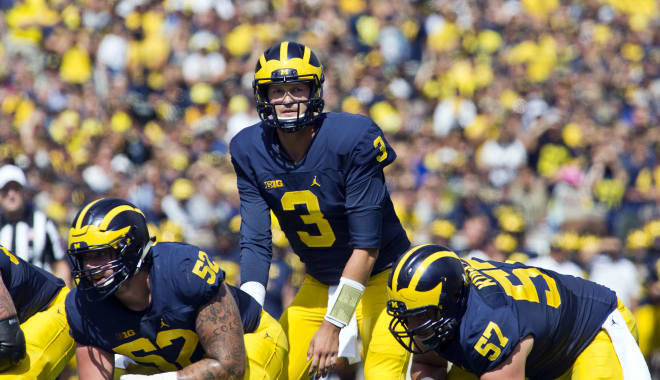 Wilton Speight and the Michigan offense has only one touchdown in 10 trips in the redzone this season. 