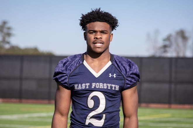 NC State Wolfpack football commit Micah Crowell caught 25 passes for 511 yards and seven touchdowns to help East Forsyth to a state title in 2018.