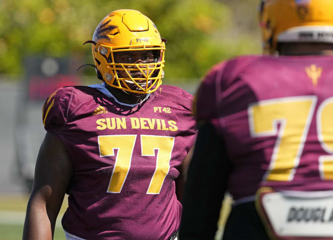 Former Arizona State OL LaDarius Henderson will help reload the Michigan front line (USA Today Sports)