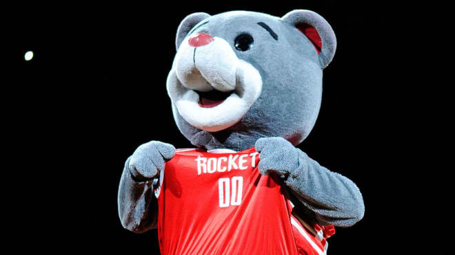 Houston Rockets mascot Clutch the Bear was involved in an injury during the Seminoles' overtime win in Houston on Thursday night.