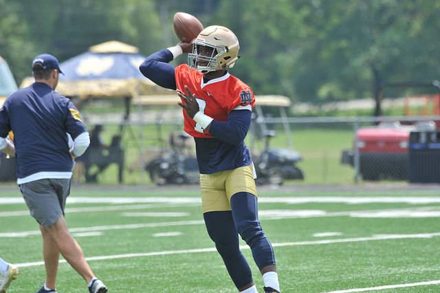 Brandon Wimbush will not have to carry the offense even though his all-around skill set at quarterback might be the best in the Brian Kelly era.