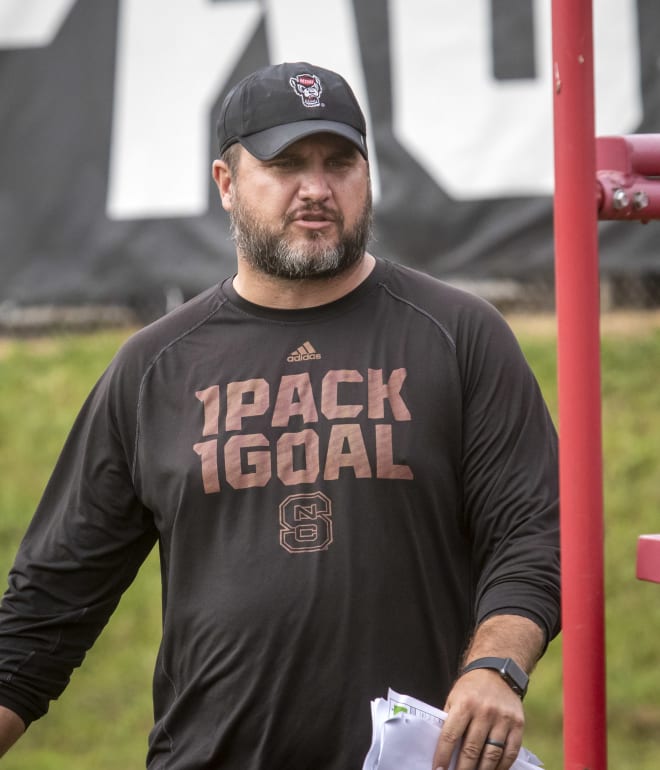 NC State Wolfpack football offensive line coach John Garrison