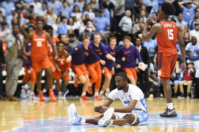 Brandon Robinson (pictured) and the Tar Heels coudn't hide their disappointment over an historic loss to Clemson on Saturday.