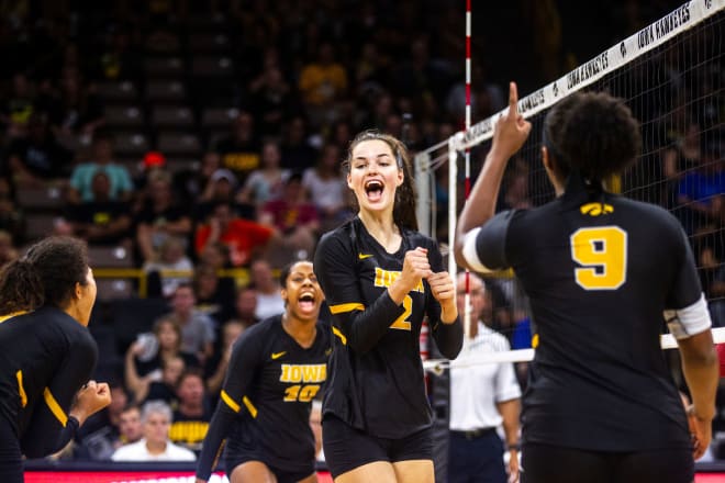 Iowa outside hitter Courtney Buzzerio