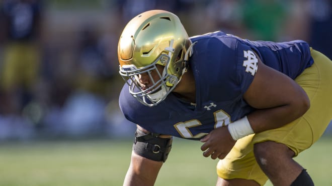 Notre Dame Fighting Irish football defensive tackle Jacob Lacey