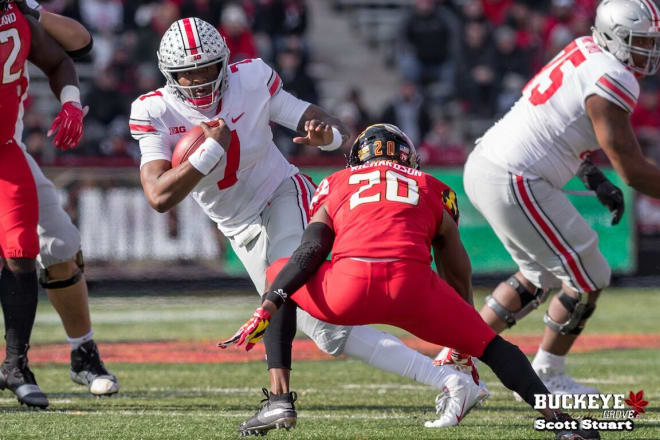 Haskins was a catalyst for Ohio State breaking a couple all-time records while running for three touchdowns.