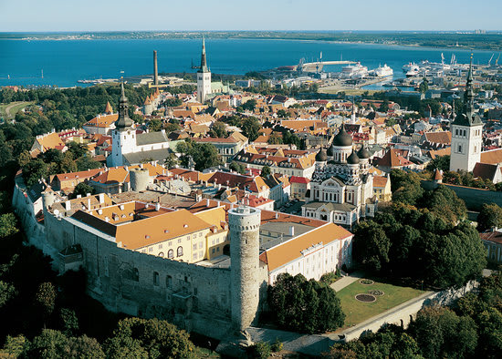 The city of Tallinn, Estonia contains buildings dating from the Middle Ages