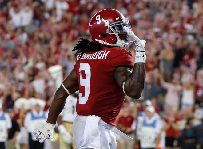 Alabama running back Bo Scarbrough celebrates after scoring his first touchdown of the season last week. Photo | Getty Images