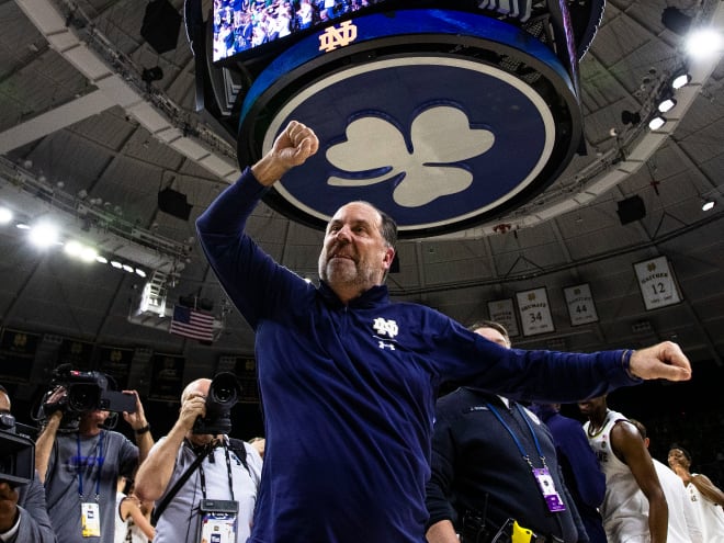Head coach Mike Brey won his 483rd game at Notre Dame in his final home game Wednesday night.