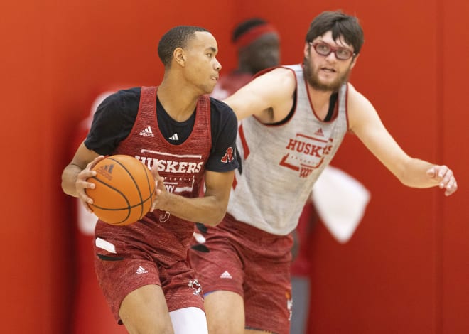 Freshman Wilhelm Breidenbach (right) has already vaulted himself up Nebraska's rotation going into the start of the 2021-22 season.