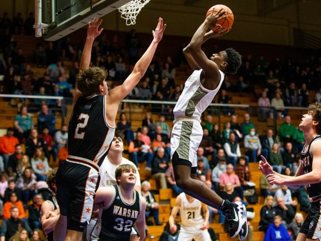 Notre Dame men's basketball 2023 point guard signee Markus Burton was named Indiana Mr. Basketball Wednesday night. He is the third Irish recruit ever to do so.