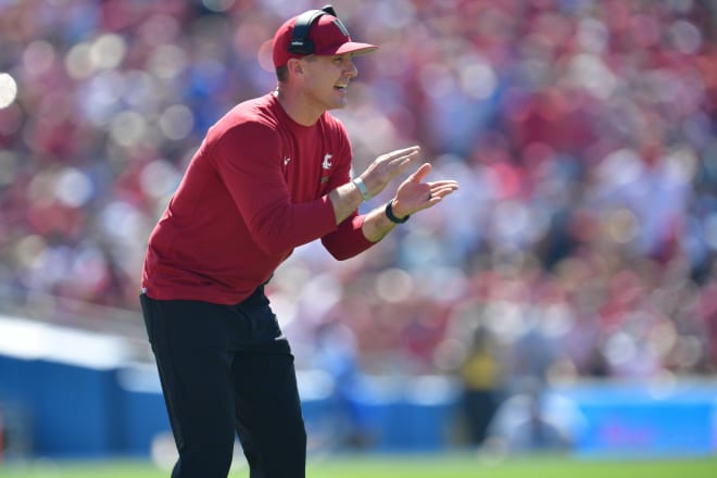 Jake Dickert. Photo credit: Gary A. Vasquez-USA TODAY Sports