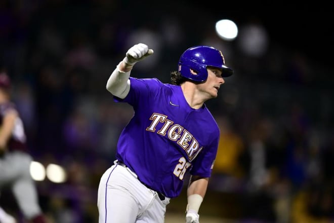 Slidell native Tyler McManus, who came to LSU as a grad transfer catch from Samford University, enters tonight’s SEC series opener at Alabama batting .391 in his last seven games. 