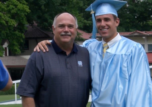 Andrew Wasserman (pictured with John Bunting) took a different and fascinating path to his UNC football experience.