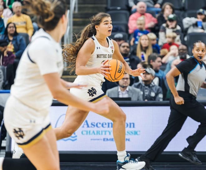 Forward Maddy Westbeld was one of five double-figures scorers for the Irish in their won over Cal.
