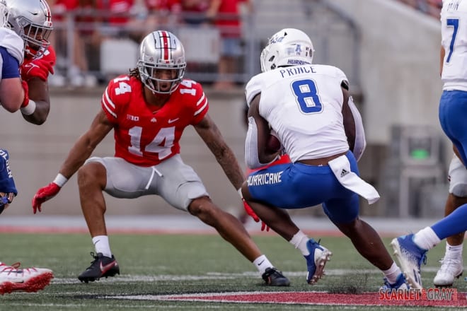 Junior Ronnie Hickman led the Buckeyes with 100 tackles during the 2021 season.