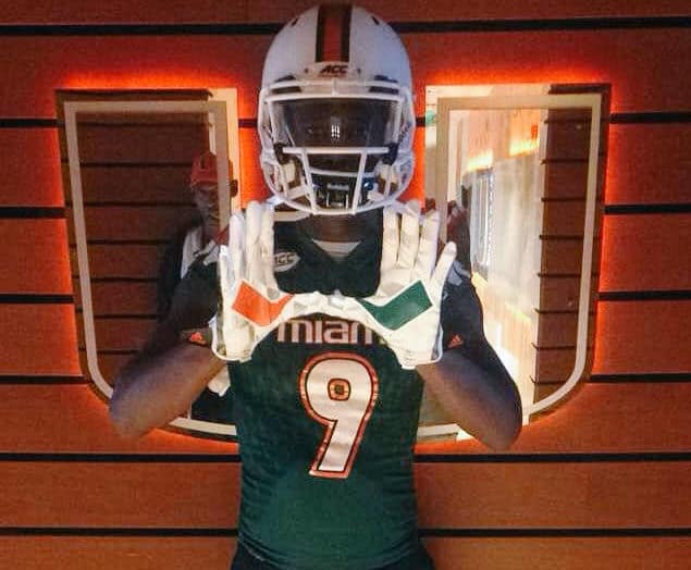 A photo of Kelvin Harmon taken during his UM official visit