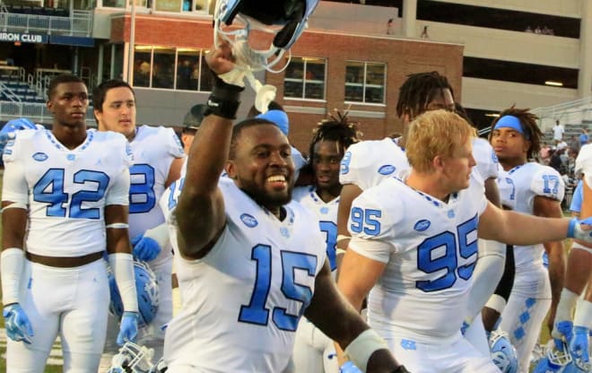 The Tar Heels had a reason to celebrate following their 53-23 victory Saturday over Old Dominion.