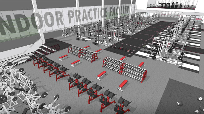 A rendering of what will be Georgia's new nearly 22,000 square foot weight room.