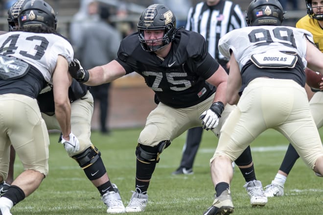 Spencer Holstege's 18 career starts are second most among Purdue offensive players.